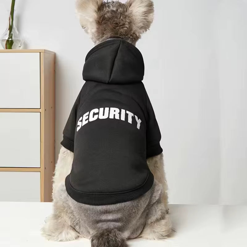 Security Dog Hoodie - Warm, Fashionable Pet Clothes for All Sizes