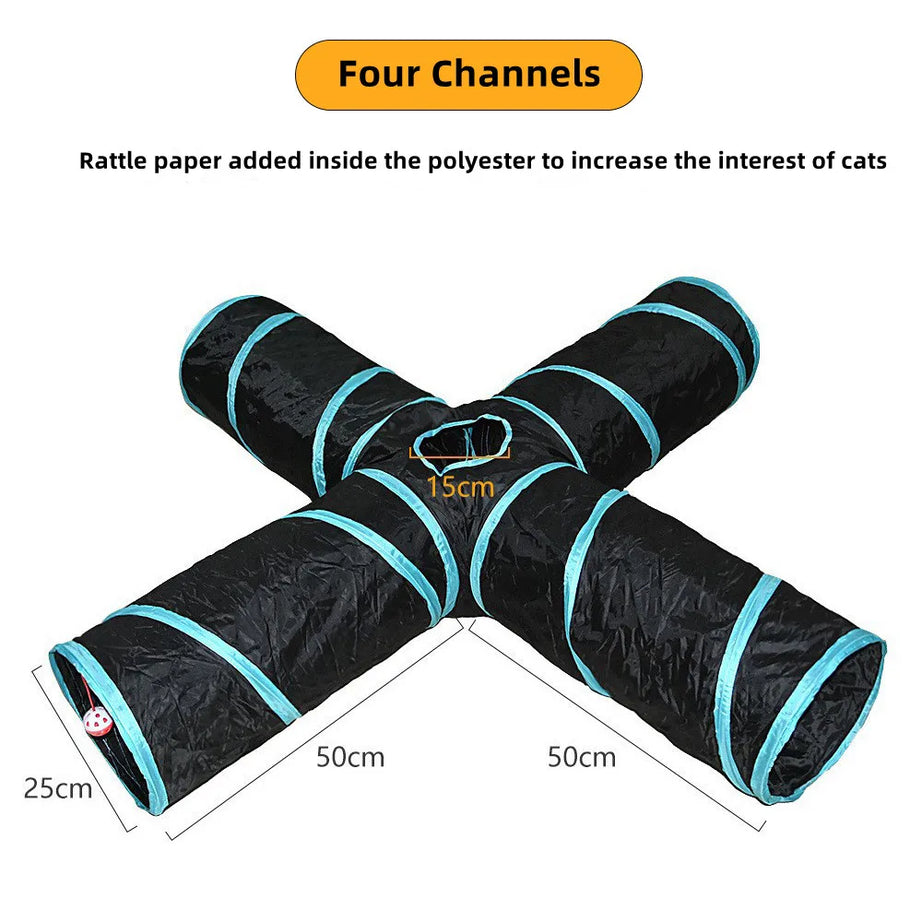 Foldable Cat Tunnel Toy, Breathable, Indoor Play
