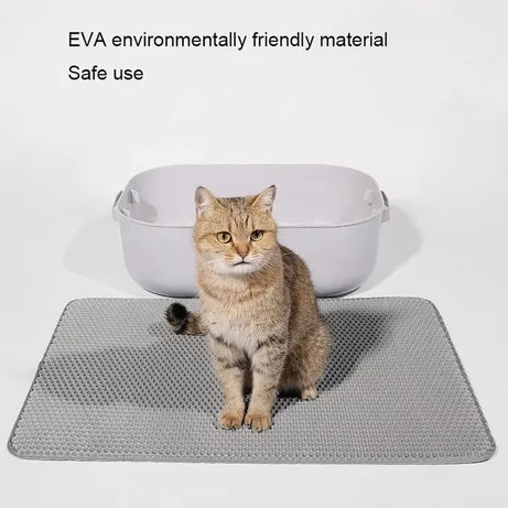 Double Layer Waterproof Cat Litter Mat, Non-Slip, Washable