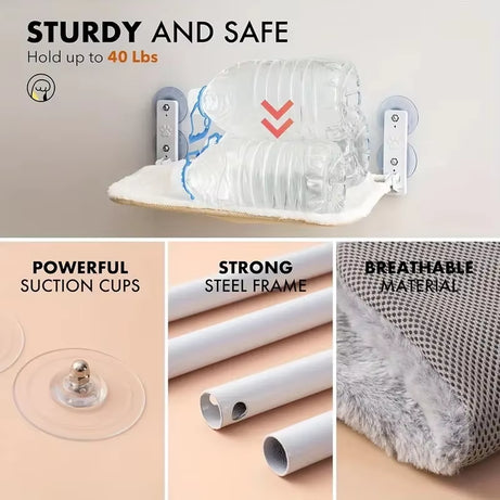 Cat Hammock Window Bed with Suction Cups