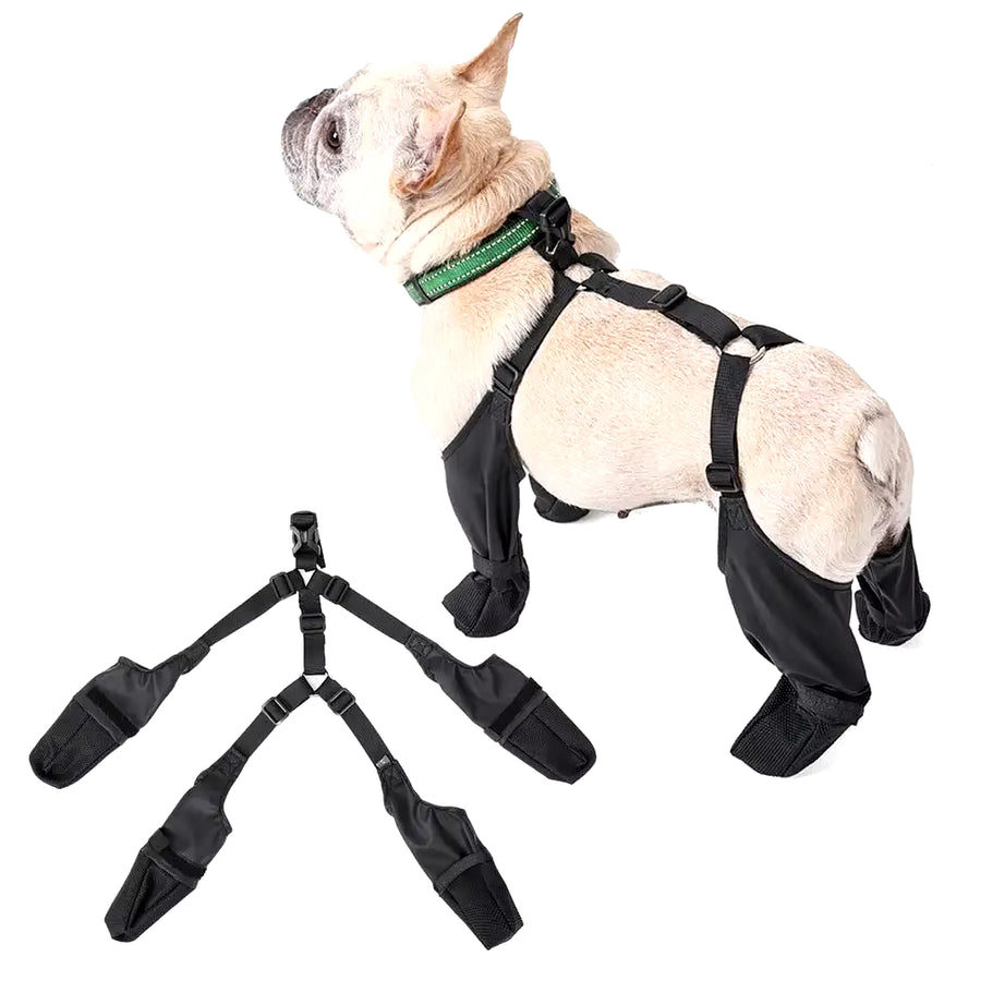 Waterproof Adjustable Non-Slip Dog Boots for Small & Medium Bulldogs