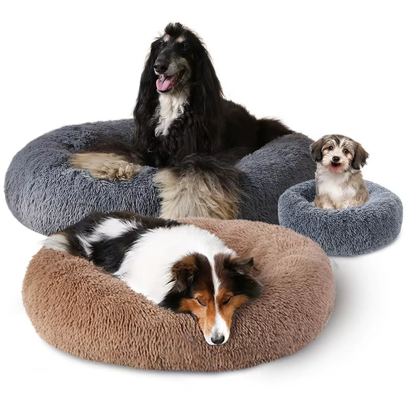 Ultra Soft Washable Pet Dog Bed, Round Cuddler Cushion, Warm