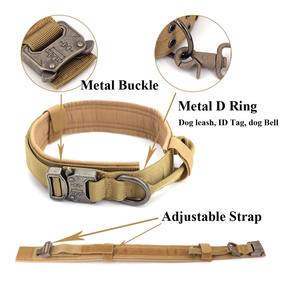 Tactical Dog Harness Leash Collar Set for Large Dogs