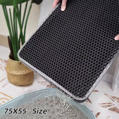 Waterproof Double-Layer Non-Slip Cat Litter Mat – Washable