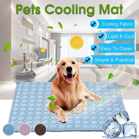 Cooling Dog Mat for Summer, Breathable, Washable, Pet Bed
