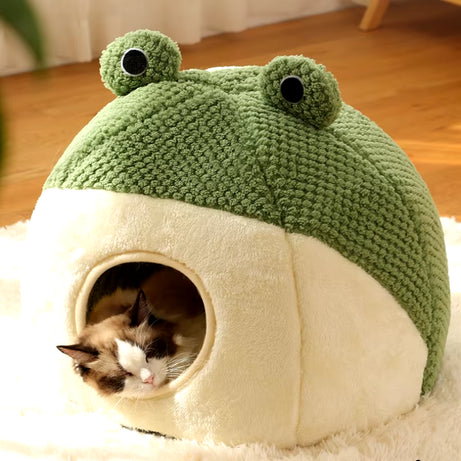 Frog Shape Pet Nest Winter Warm Dog Cat Bed Plush Mattress