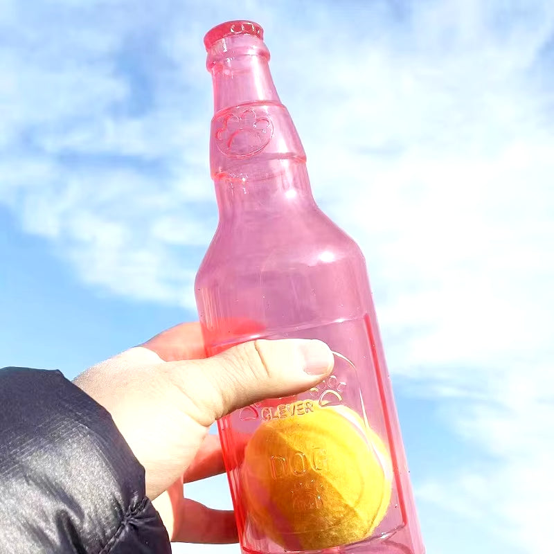 Pet Chew Toy TPR Bite-Resistant Beer Bottle with Tennis Ball