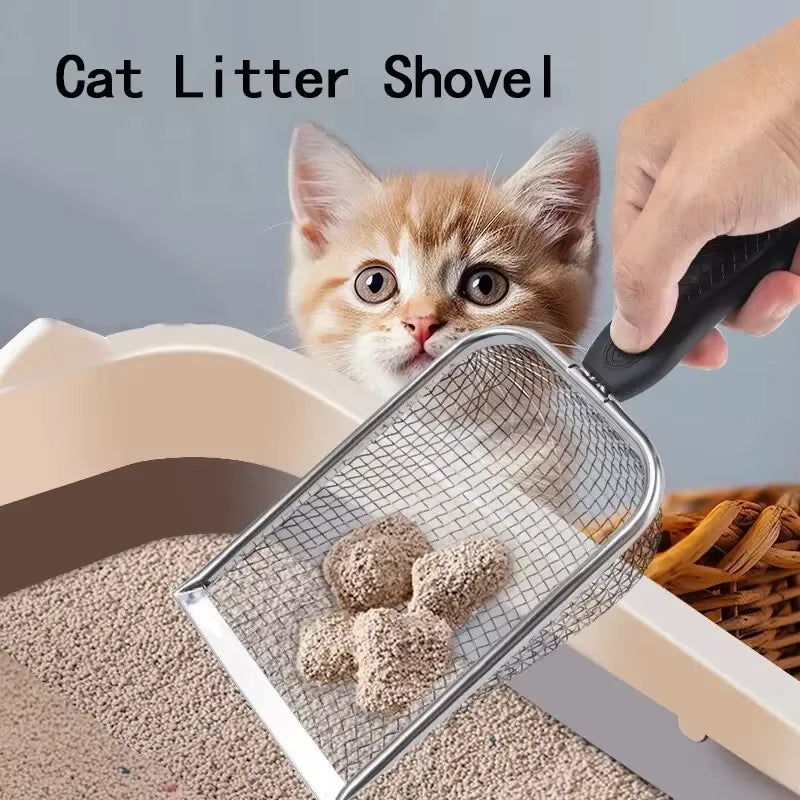 2X2mm Fine Pores Stainless Steel Cat Litter Shovel Pet Supplies