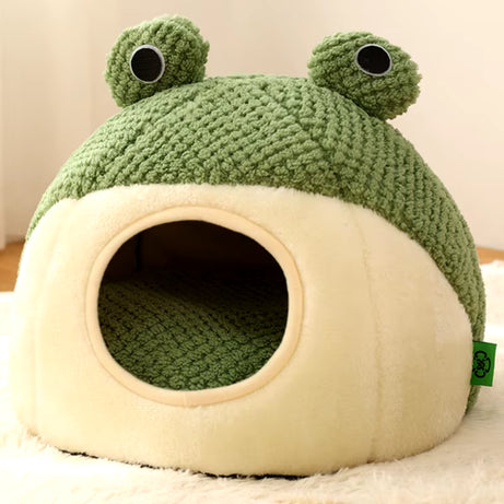 Frog Shape Pet Nest Winter Warm Dog Cat Bed Plush Mattress