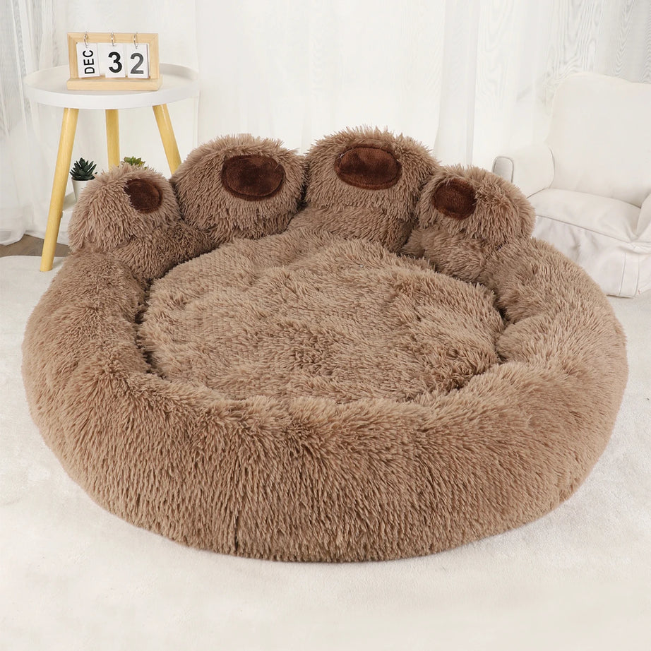 Large Fluffy Dog Bed - Cozy Sofa Style Pet Basket for Small to Medium Dogs