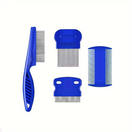 4Pcs Pet Comb Set for Fleas, Lice, Dandruff & Hair Removal