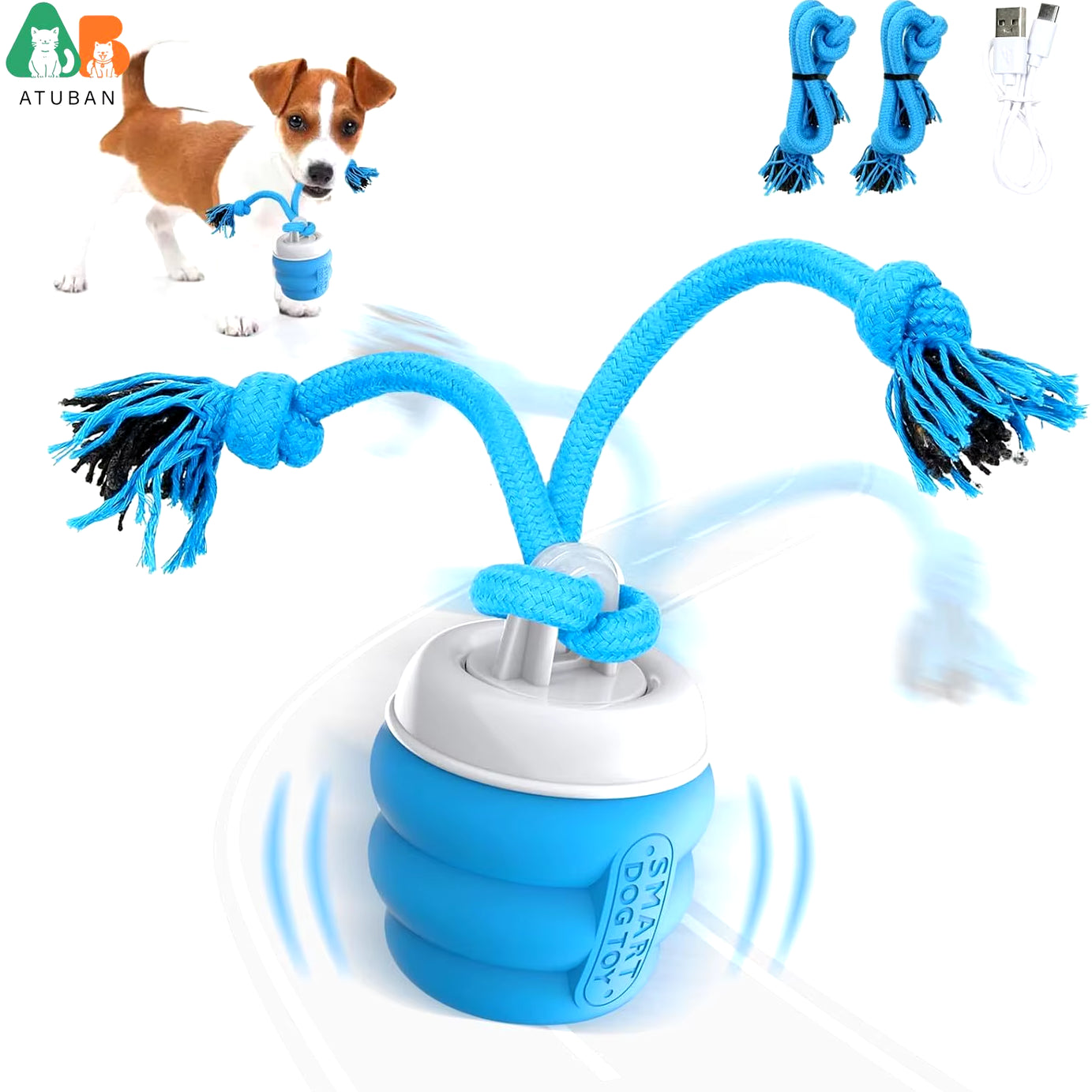 Motion-Activated Squeaky Rolling Dog Toy for Training & Fun