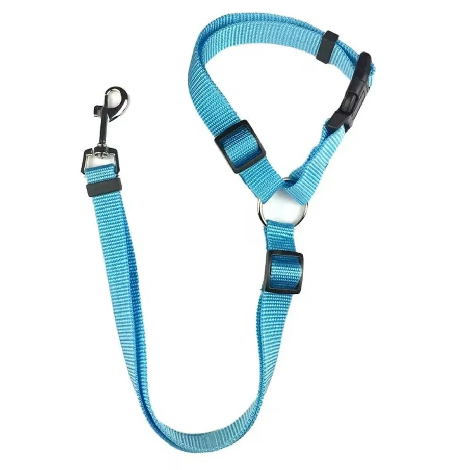 2-in-1 Dog Car Seat Belt & Leash – Adjustable Nylon Strap