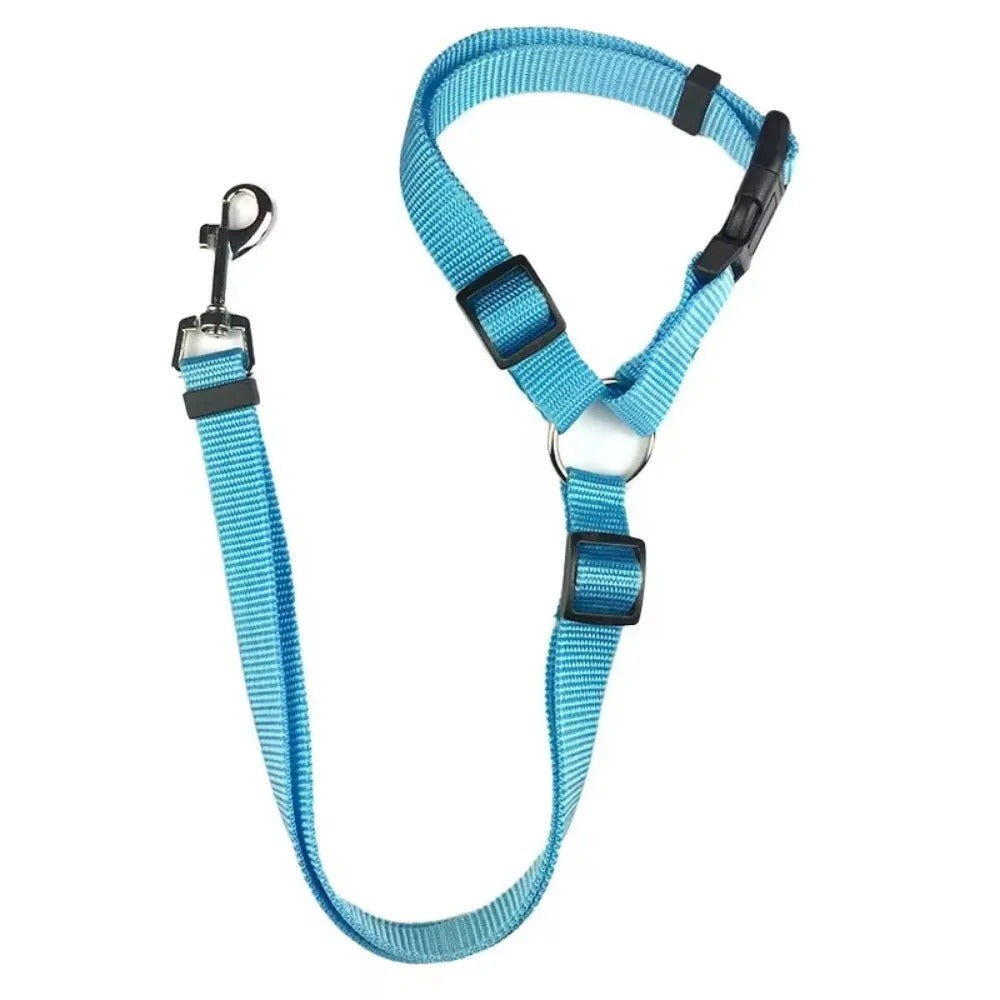 2-in-1 Dog Car Seat Belt & Leash – Adjustable Nylon Strap