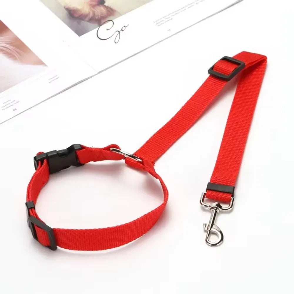 2-in-1 Dog Car Seat Belt & Leash – Adjustable Nylon Strap