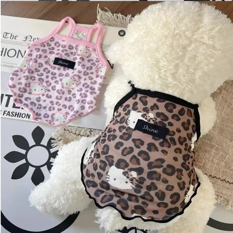 Summer Pet Clothes Leopard Ice Silk for Cats Dogs