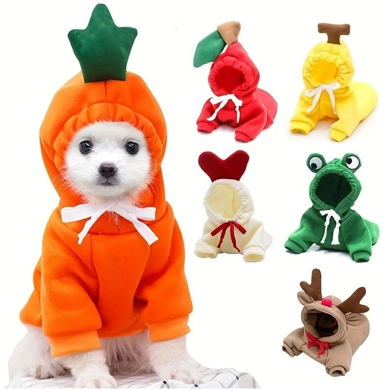 Cute Fleece Dog Hoodie for Small Dogs – Warm Pet Jacket