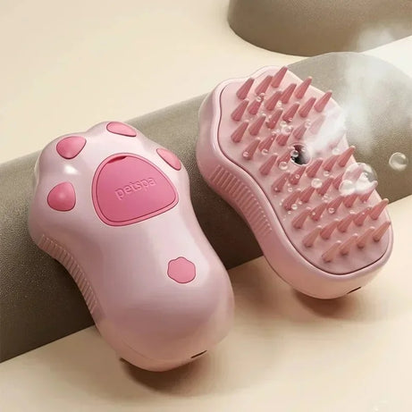 3-in-1 Pet Grooming Brush: Steam, Massage & Hair Removal