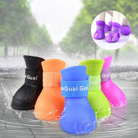 Dog Rain Boots Waterproof Non-Slip Shoes for Small Pets