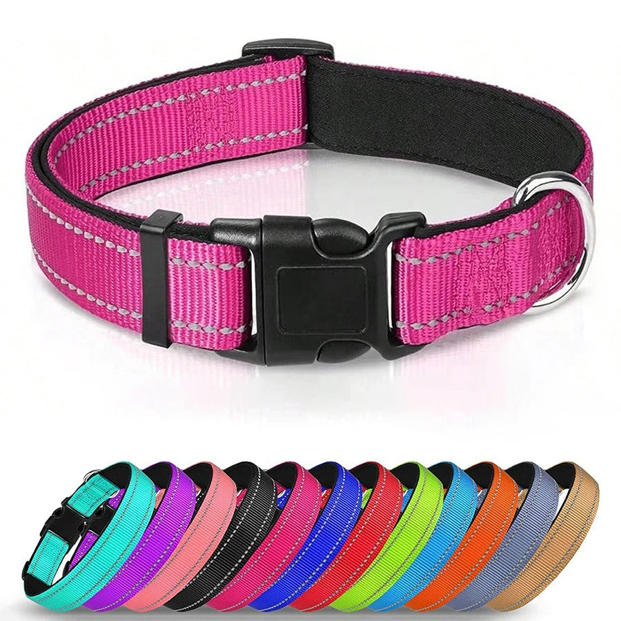 Reflective Adjustable Dog Collar - Soft, Safe & Cute Fit