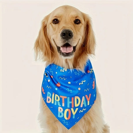 Dog Birthday Party Triangle Bib Scarf - Happy Birthday Pet Gear