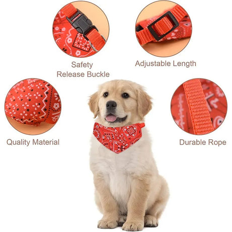 Adjustable Pet Bandana Scarf for Cats & Dogs - Dress Up