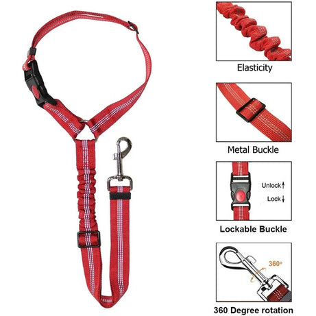 2-in-1 Dog Harness Leash & Car Seat Belt for Pets