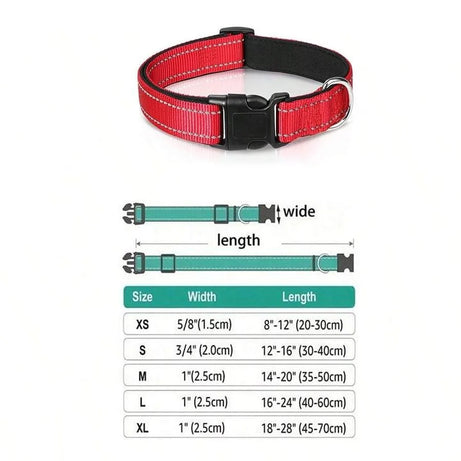 Reflective Adjustable Dog Collar - Soft, Safe & Cute Fit