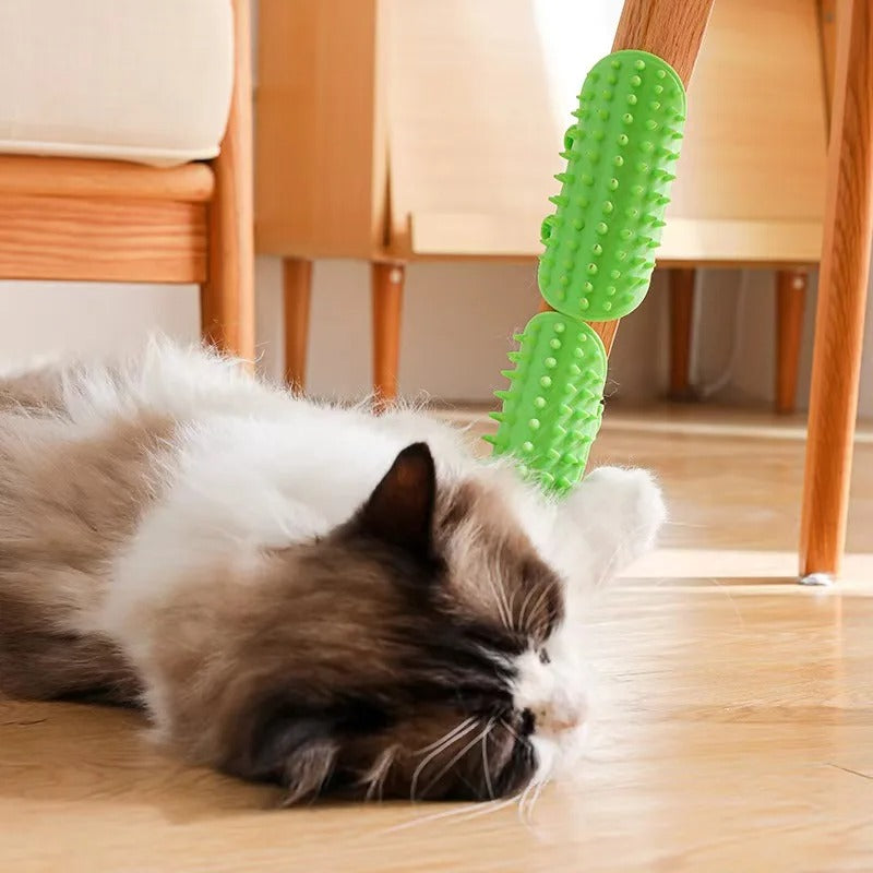 Self-Cleaning Cat Brush Wall Groomer for Shedding & Massage