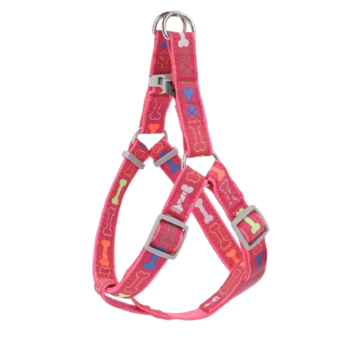 Colorful Bone Print Dog Harness – Indoor & Outdoor Use