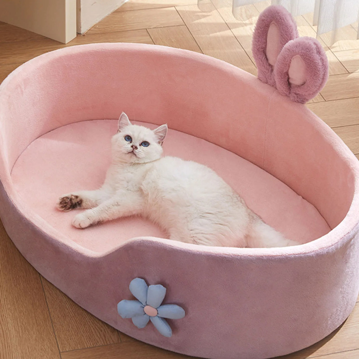 Detachable Washable Soft Pet Bed – Cozy Dog & Cat Sleeping Bed