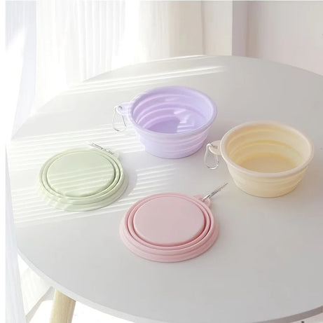 Portable Silicone Pet Bowl – Folding Travel Feeder Tray