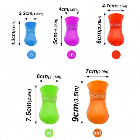 Dog Rain Boots Waterproof Non-Slip Shoes for Small Pets