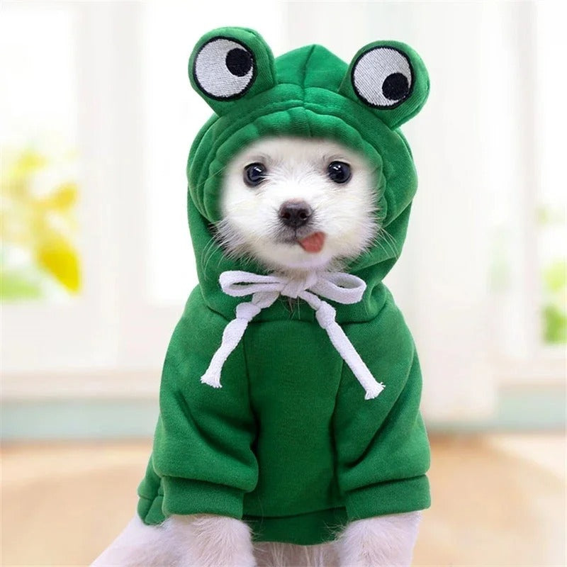 Cute Fleece Dog Hoodie for Small Dogs – Warm Pet Jacket