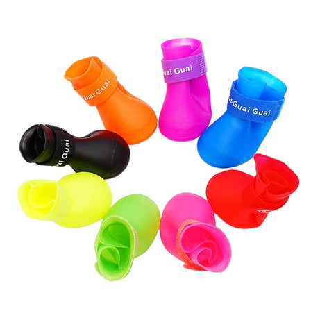 Dog Rain Boots Waterproof Non-Slip Shoes for Small Pets