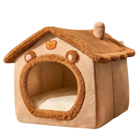 Foldable Cat Dog Bed House – Washable Pet Cave Sofa