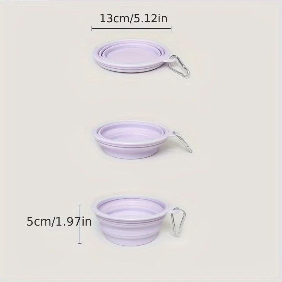 Portable Silicone Pet Bowl – Folding Travel Feeder Tray