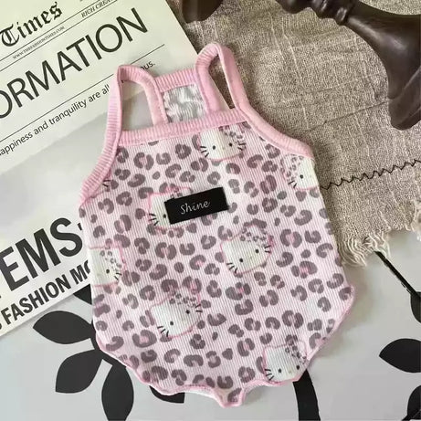 Summer Pet Clothes Leopard Ice Silk for Cats Dogs