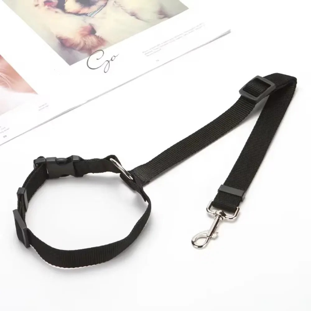 2-in-1 Dog Car Seat Belt & Leash – Adjustable Nylon Strap