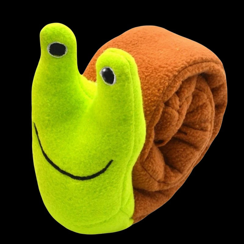 Durable Squeaky Dog Puzzle Toy – Plush Snail Feeder Toy