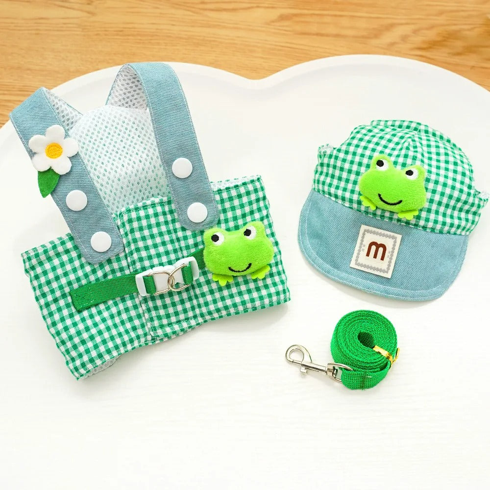 Duck Frog Pet Harness Set – Cats & Puppies, Breathable