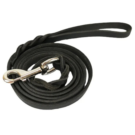 Genuine Leather Dog Leash – Braided Long Lead for Medium/Large