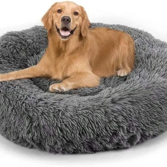 Ultra Soft Washable Pet Dog Bed, Round Cuddler Cushion, Warm
