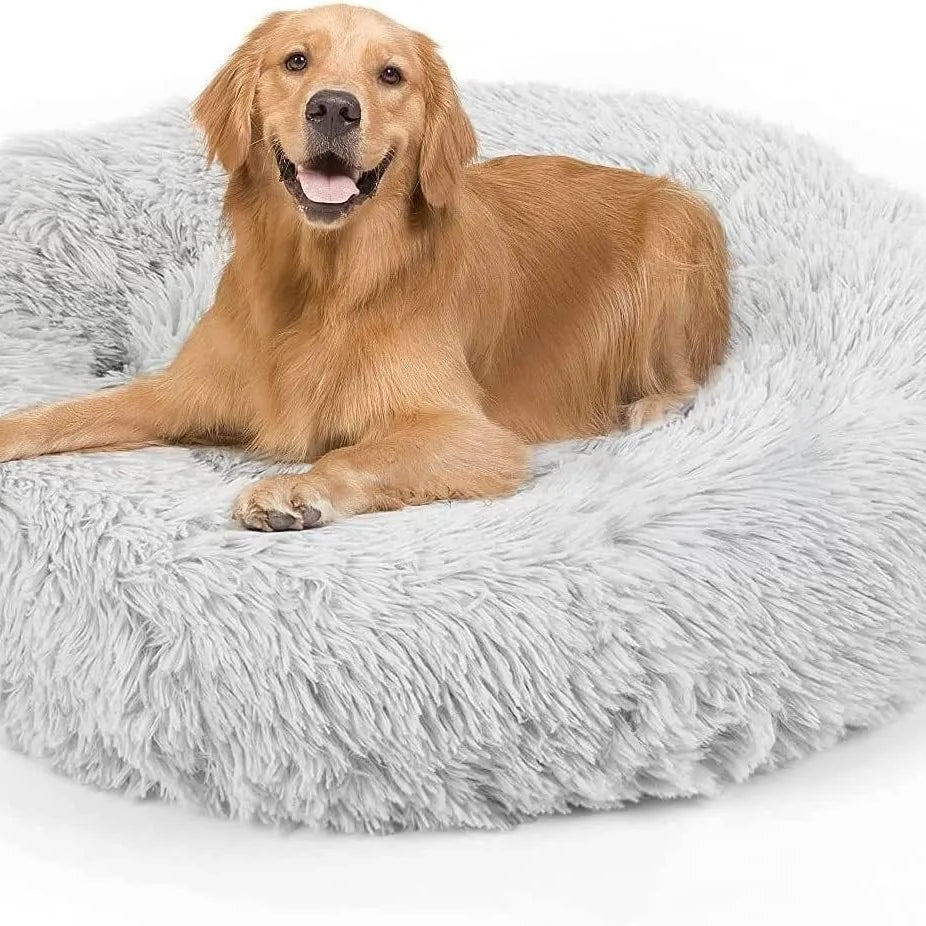 Ultra Soft Washable Pet Dog Bed, Round Cuddler Cushion, Warm