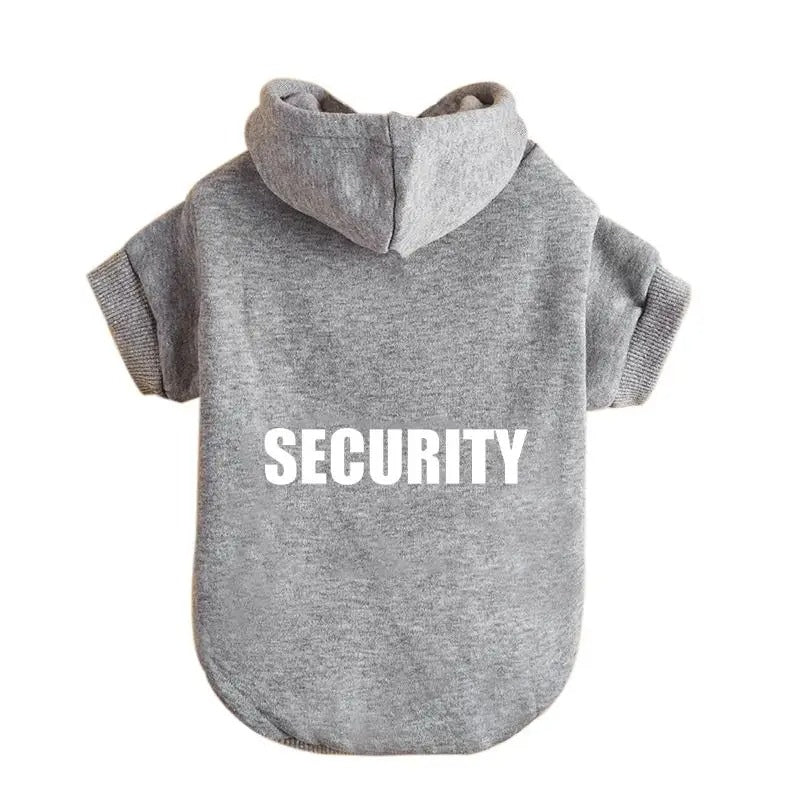 Security Dog Hoodie - Warm, Fashionable Pet Clothes for All Sizes